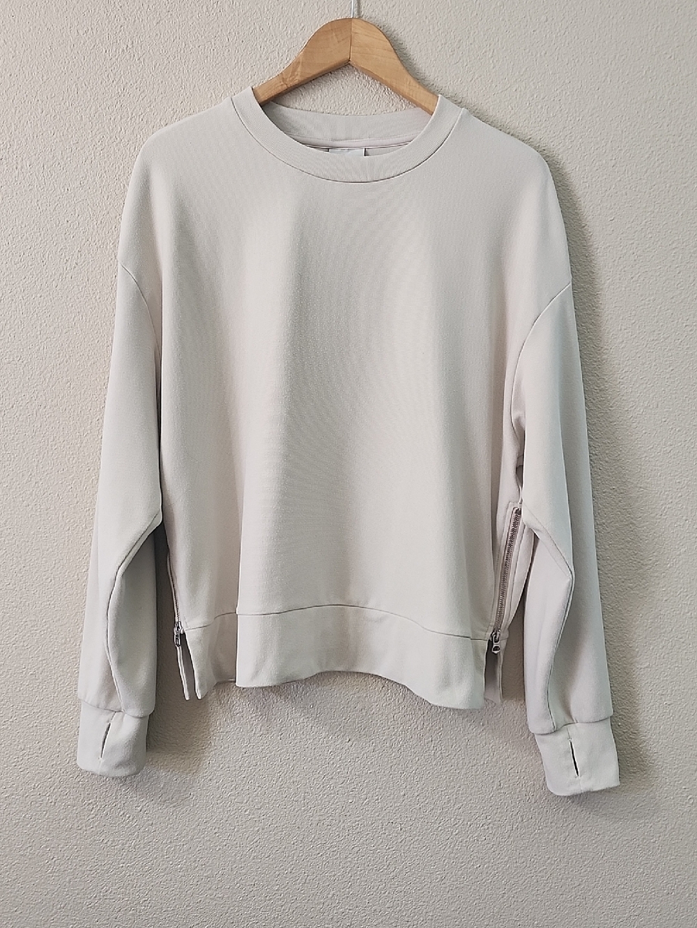 Varley Zip-Side Crewneck Sweatshirt - Cream